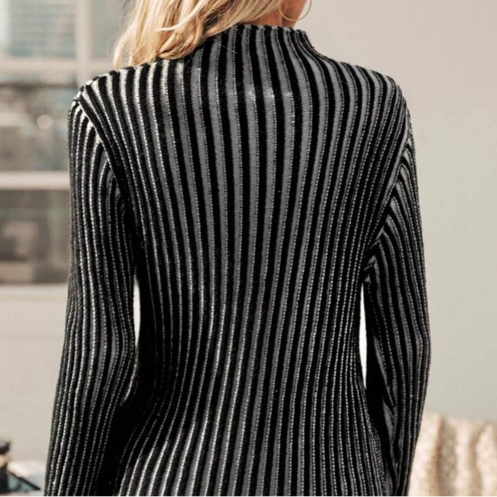 Slim Ribbed Stripe Sweater. - Picture 15 of 16